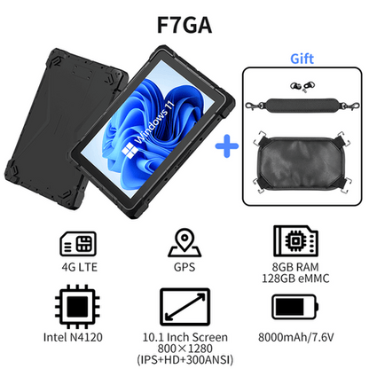 HIGOLE F7G Dustproof/Waterproof/Shockproof/Mini Tablet 10.1 Inch Windows 11 Pro 4G LTE GPS NFC 8GBRAM 128GB ROM WIFI5 Higole