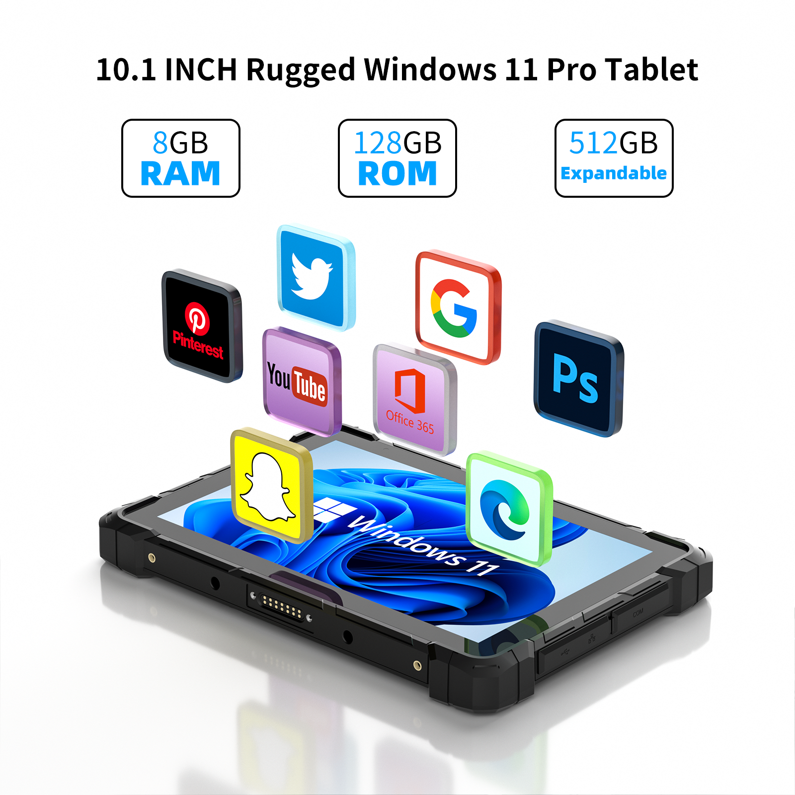 HiGole F7G 10.1-inch rugged Windows 11 Pro tablet has 512G of memory and supports interaction with all social software and apps on the market!