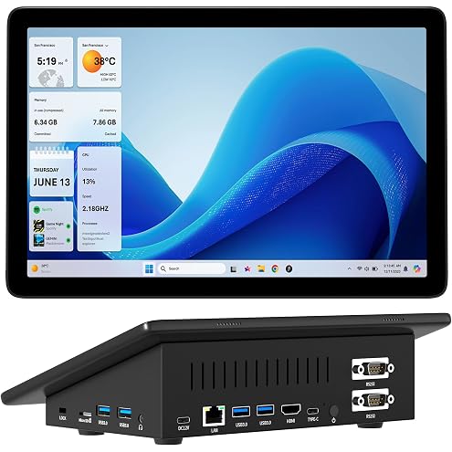 HIGOLEPC F10 10.1" Touchscreen Mini PC, Intel N5095, Windows 11 Pro, Dual RS232