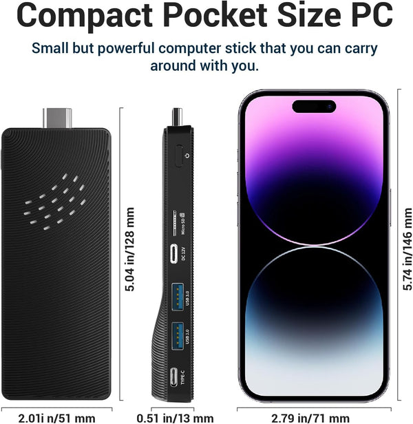 HIGOLE Fanless Mini PC Stick with Intel J4105, Win 11 Pro, 8GB RAM, 128GB eMMC