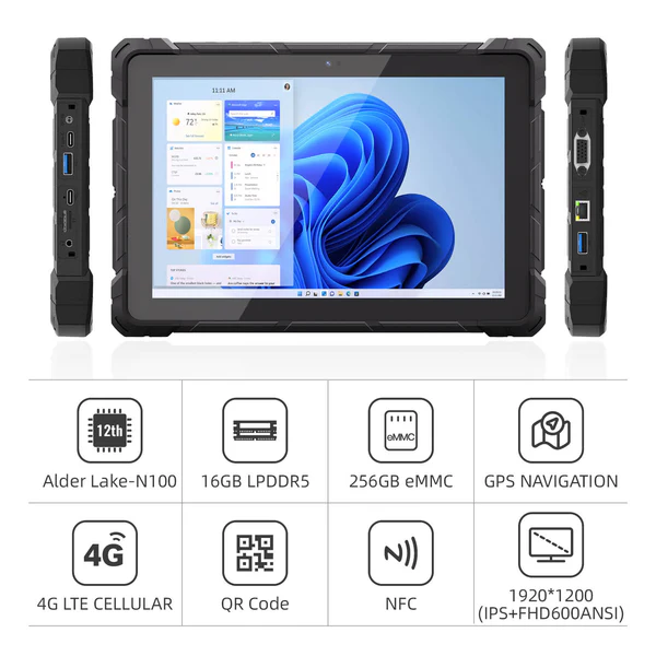 Higole PC Rugged Tablet  Windows 11 Pro F9A  4G LTE, GPS, NFC 009