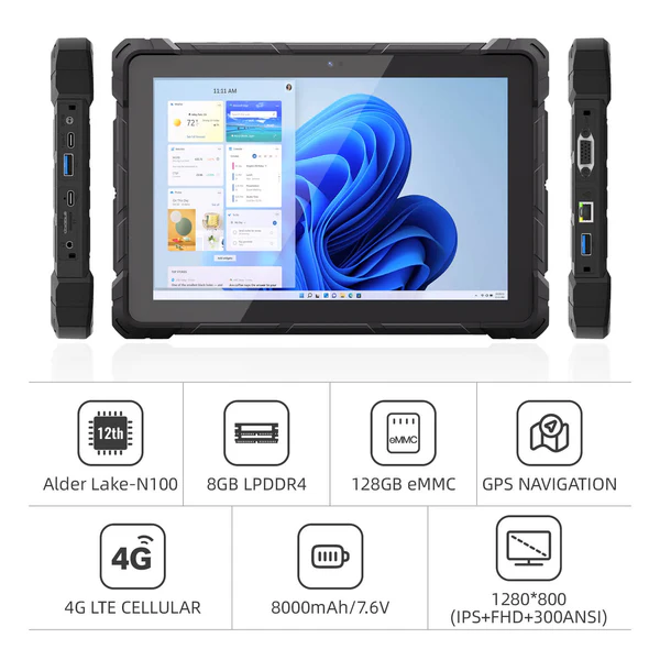 Higole PC Rugged Tablet  Windows 11 Pro F9A  4G LTE, GPS, NFC 0010