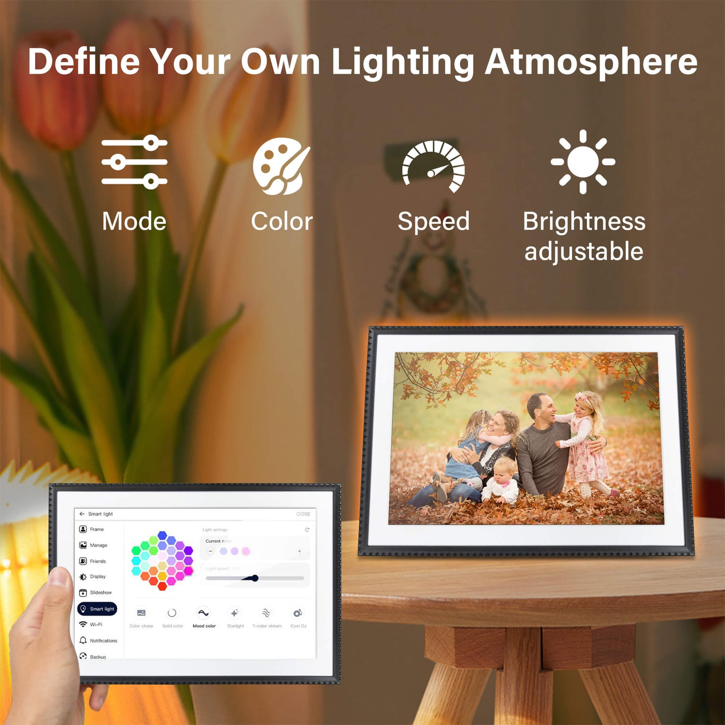 Cadre photo numérique Wi-Fi HIGOLE 10,1" 32 Go | Rotation automatique