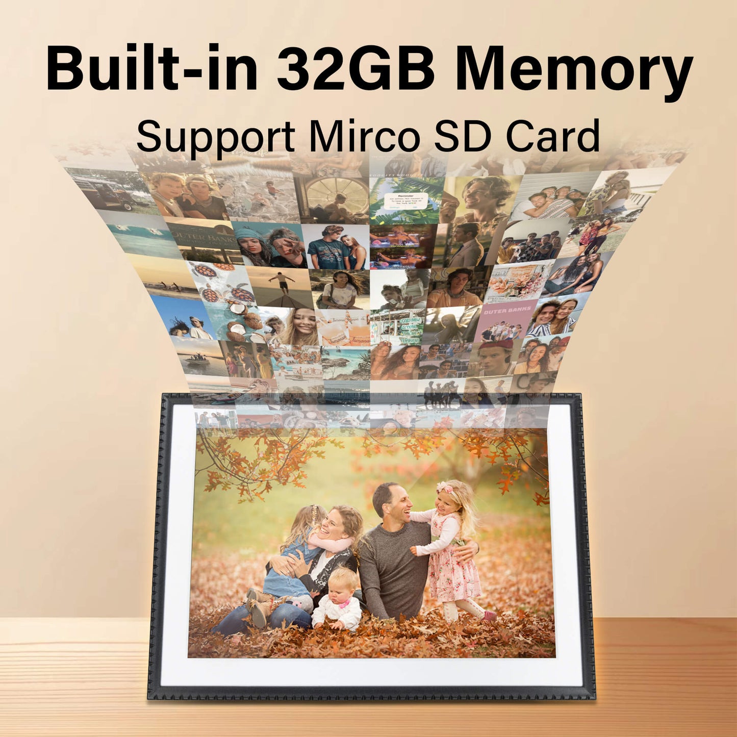 Cadre photo numérique Wi-Fi HIGOLE 10,1" 32 Go | Rotation automatique