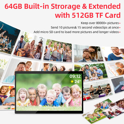 Cornice digitale HIGOLE da 15,6" e 64 GB con WiFi | Con rotazione automatica