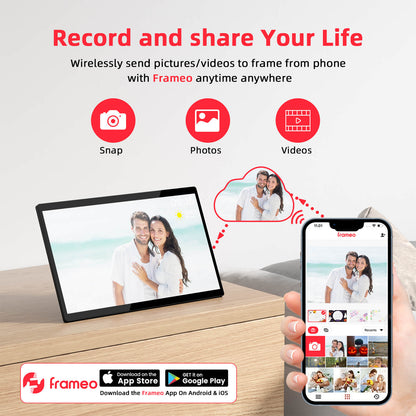 Cornice digitale HIGOLE da 15,6" e 64 GB con WiFi | Con rotazione automatica