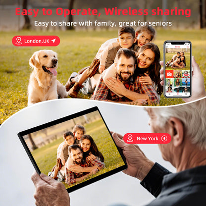 Cornice digitale HIGOLE da 15,6" e 64 GB con WiFi | Con rotazione automatica