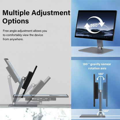 Higole F15 POS terminal Features a rotating stand supporting 360° and 180° multi-angle usage. Multiple Adjustment Options Free angle adjustment allows youto comfortably view the devicefrom anywhere.