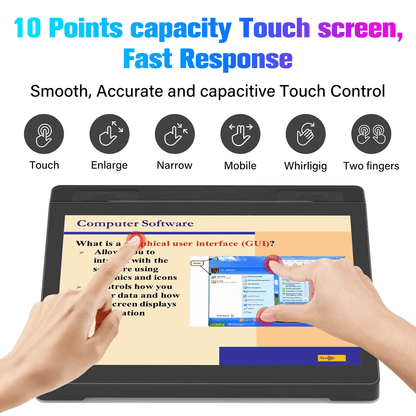 Higole F6APL 10.1 inch touch screen pos terminal,support 10 points capacity touch screen highly suitable for industrial and business environments.