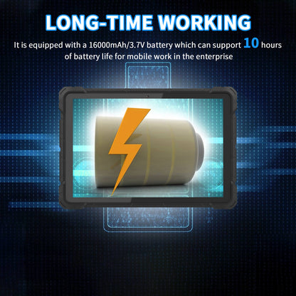 Higole 7G rugged tablet It is equipped with a 16000mAh/3.7V battery which can support 10 hours
of battery life for mobile work in the enterprise