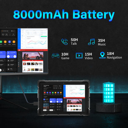 Higole F9A rugged tablet Exceptional battery life with an 8000mAh battery—no need to worry during outdoor operations!