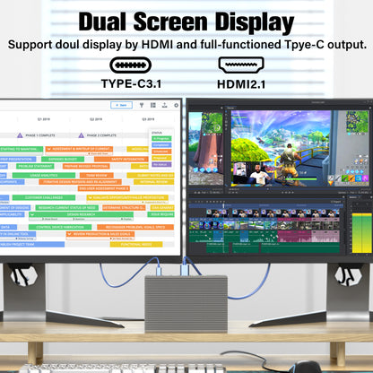 Higole F9B screenless minipc Dual Screen DisplaySupport doul display by HDMl and full-functioned Tpye-C output.