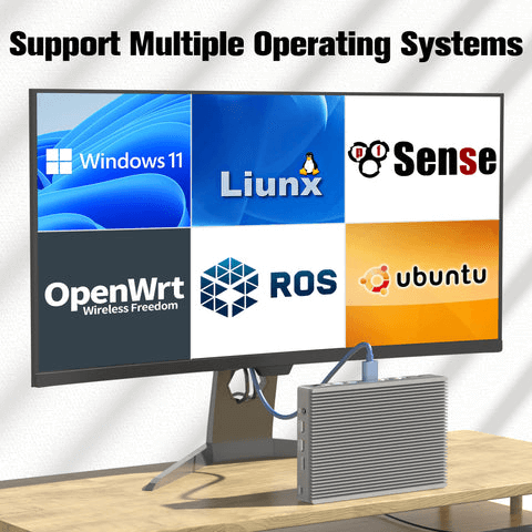 Higole F9B screenless minipc support Windows,liunx,ubuntu,sense,ros,openwrt systems