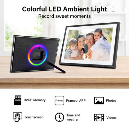 Cadre photo numérique Wi-Fi HIGOLE 10,1" 32 Go | Rotation automatique