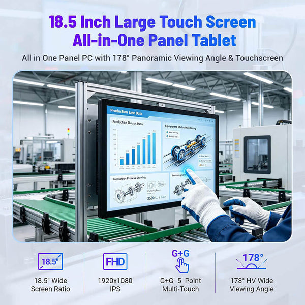 HIGOLEPC F18 18.5-inch Full HD IPS touchscreen panel PC for industrial HMI and automation
