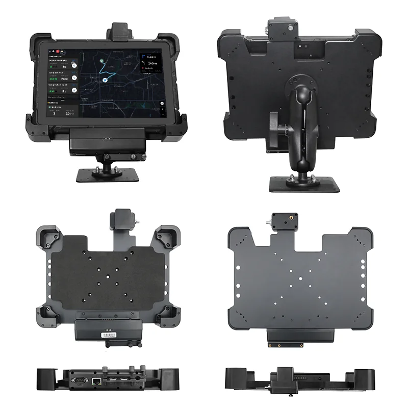 HIGOLE rugged tablet vehicle mount bracket front and rear view